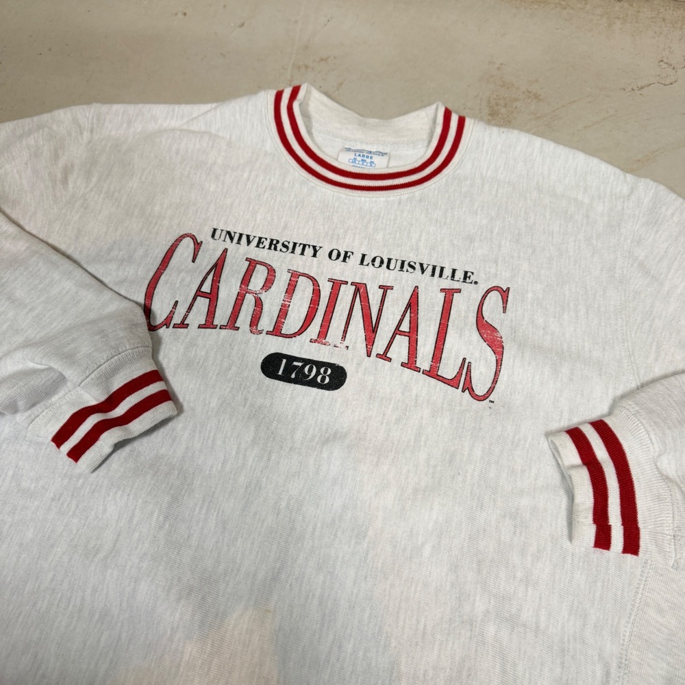 Champion Reverse Weave University of Louisville Cardinals Sweatshirt Gray Large - Picture 3 of 6
